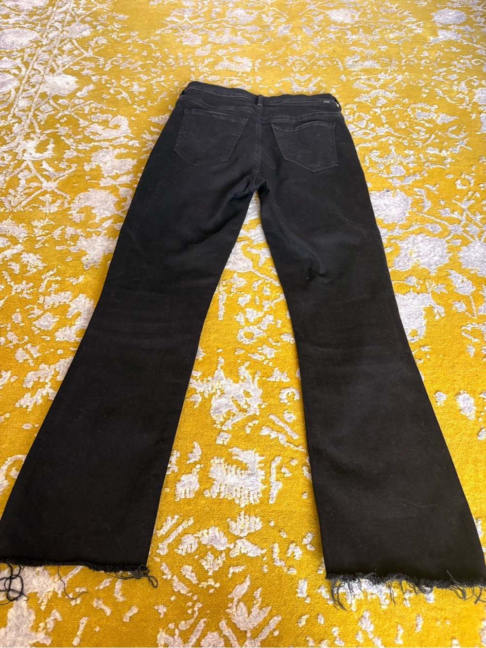MOTHER Black ‘the insider crop step gray’ jeans